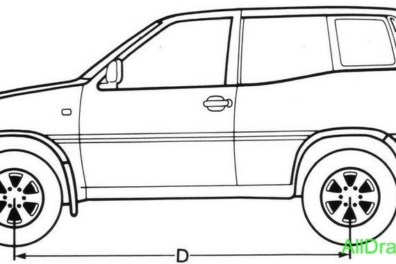 Fords Maverick 3door (1993) (Ford Maverik 3dverny (1993)) are drawings of the car